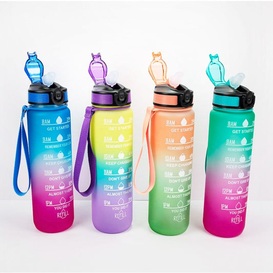 1000ml Gradient Space Cup Sports Bottle Bounce Lid Straw Cup