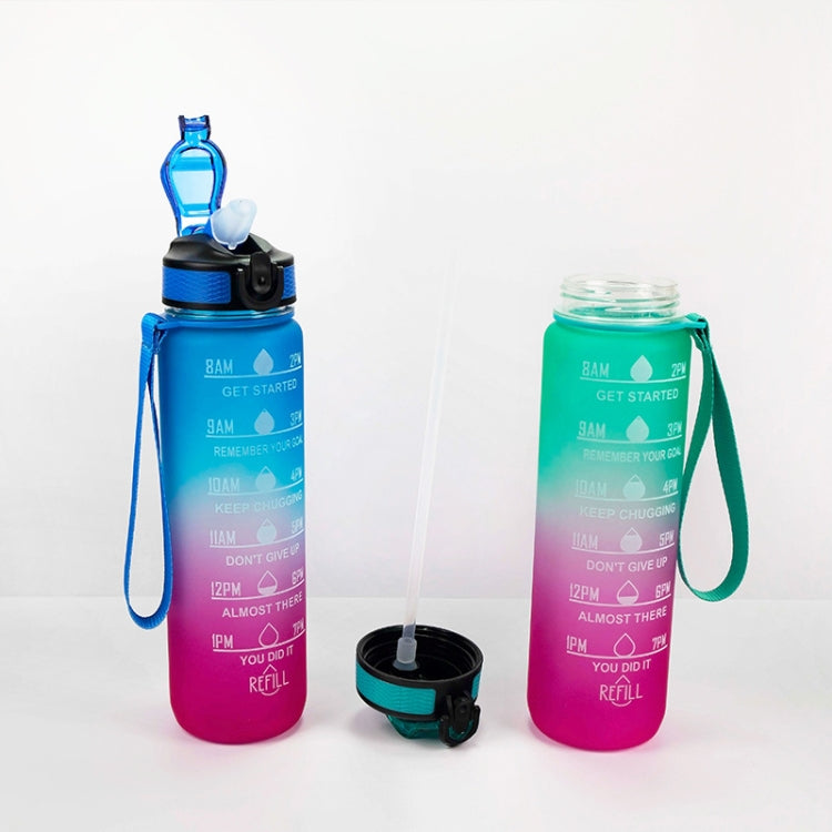 1000ml Gradient Space Cup Sports Bottle Bounce Lid Straw Cup