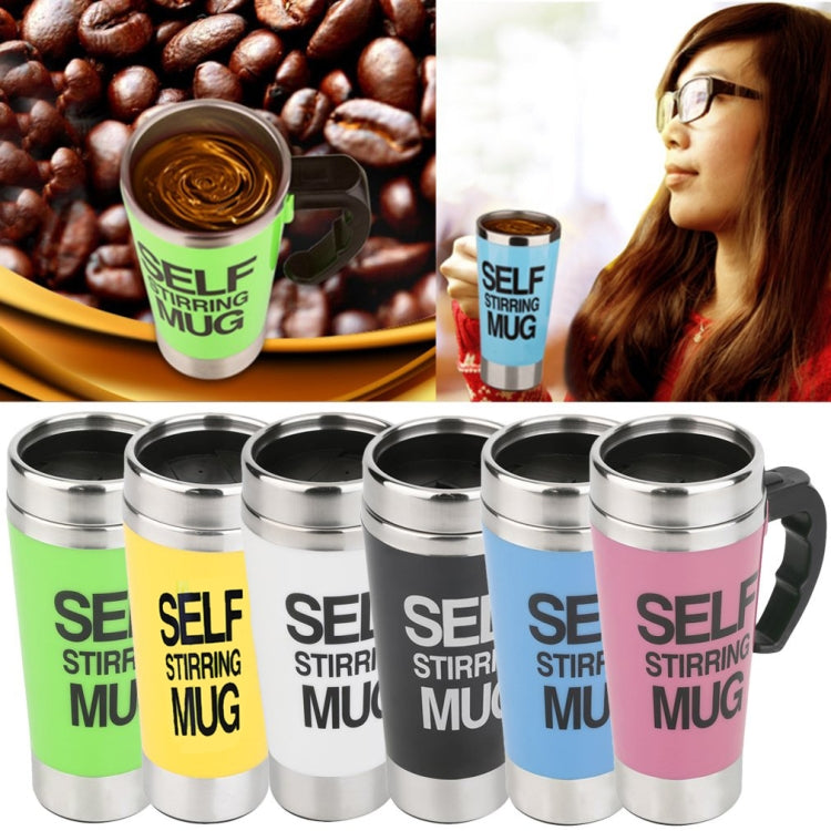 FX-589 400ml 304 Stainless Steel Automatic Stirring Coffee Cup, Green, White, Red, Yllow, Black, Blue