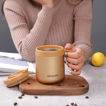 Round Bottom Flip Lid Office Cup Drinking Cup With Handle, 350ml, 500ml