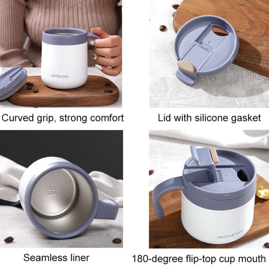 Round Bottom Flip Lid Office Cup Drinking Cup With Handle, 350ml, 500ml