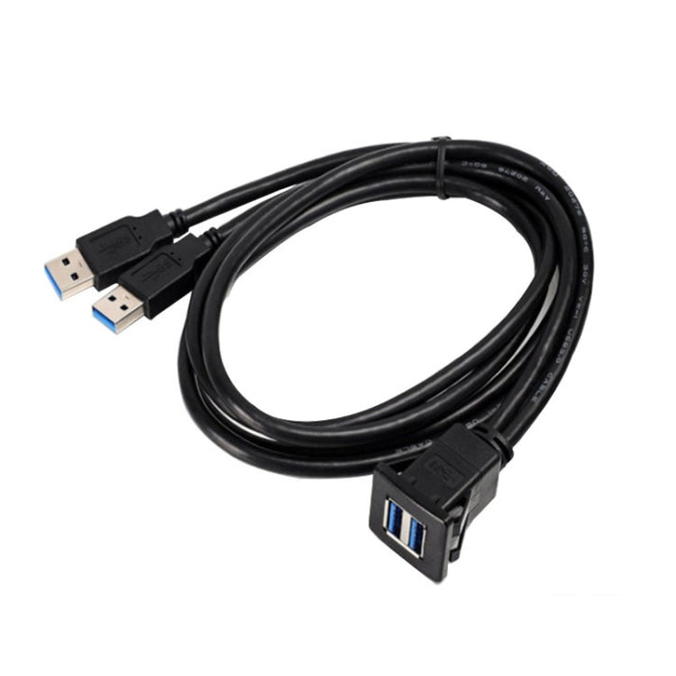 RF-56 Dual-port USB3.0 Waterproof Cable Car Dashboard Audio Extension Line, Cable Length: 1m, Dashboard Audio Extension Line