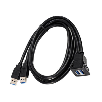 RF-56 Dual-port USB3.0 Waterproof Cable Car Dashboard Audio Extension Line, Cable Length: 1m, Dashboard Audio Extension Line