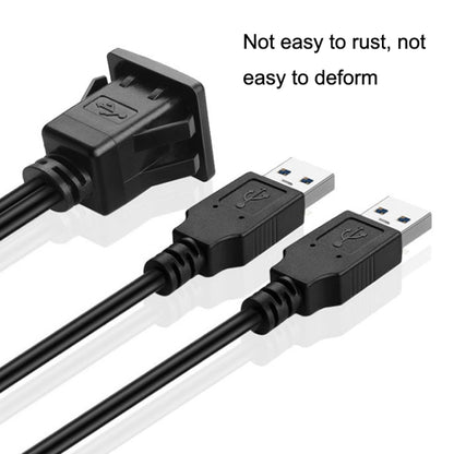 RF-56 Dual-port USB3.0 Waterproof Cable Car Dashboard Audio Extension Line, Cable Length: 1m, Dashboard Audio Extension Line