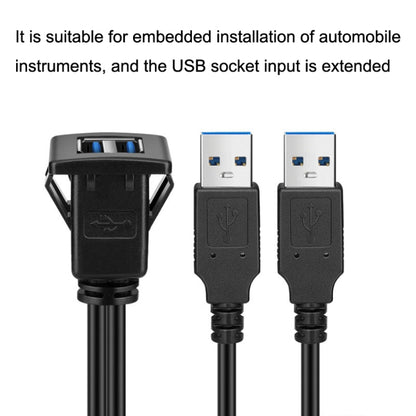 RF-56 Dual-port USB3.0 Waterproof Cable Car Dashboard Audio Extension Line, Cable Length: 1m, Dashboard Audio Extension Line