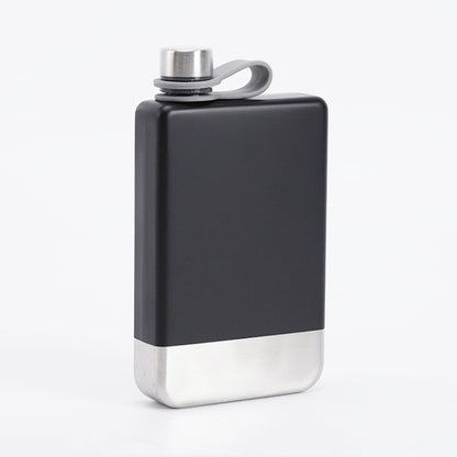 9oz Portable 304 Stainless Steel Flagon Whiskey Vodka Wine Pot Hip Flask, Matte Black, Military Green, Blue, Red