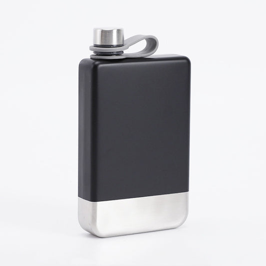 9oz Portable 304 Stainless Steel Flagon Whiskey Vodka Wine Pot Hip Flask, Matte Black, Military Green, Blue, Red