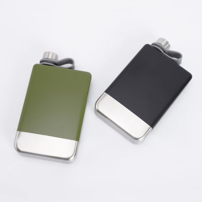 9oz Portable 304 Stainless Steel Flagon Whiskey Vodka Wine Pot Hip Flask, Matte Black, Military Green, Blue, Red