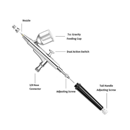 130 Coloring Spray Paint Pen Inkjet Tattoo Pen Airbrush Pen, Black Tail 0.3mm Caliber, Black Tail 0.5mm Caliber, Silver Tail 0.3mm Caliber, Silver Tail 0.5mm Caliber