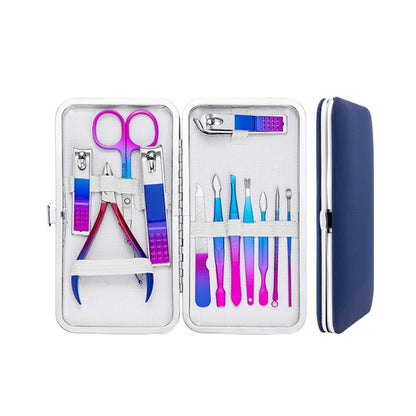 Stainless Steel Bright Beauty Nail Clipper Trimming Set, 12 PCS/Set, 15 PCS/Set