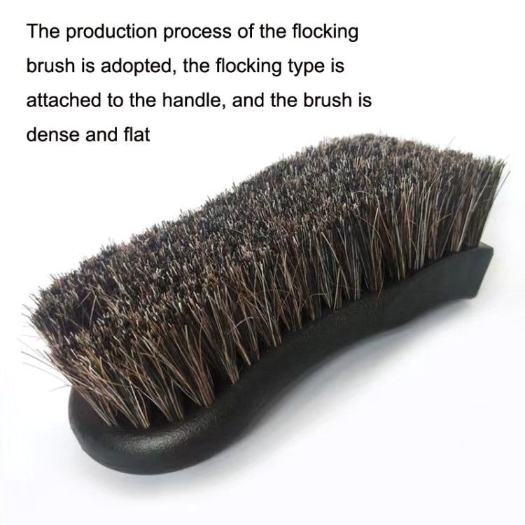 JY-26589412 Car Interior Dusting Oiling Polishing Cleaning Horsehair Brush, Black