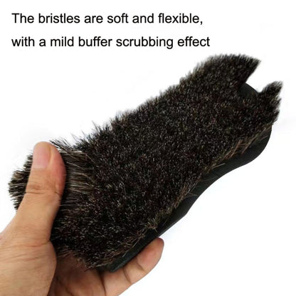 JY-26589412 Car Interior Dusting Oiling Polishing Cleaning Horsehair Brush, Black