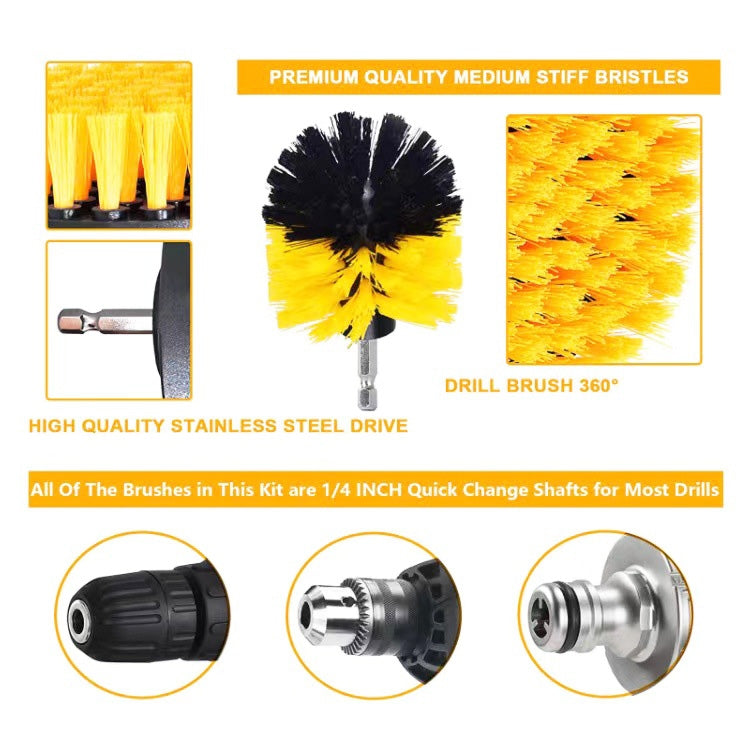 6PCS Electric Drill Head Car Tire Floor Crevice Cleaning Brush, 6 PCS / Set Brush(Yellow), 6 PCS / Set Brush(Blue), 6 PCS / Set Brush(Red), 6 PCS / Set Brush(White), 6 PCS / Set Brush(Black)