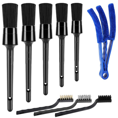 9 PCS / Set Car Interior Outlet Air Conditioning Brush Details Cleaning Brush, 9pcs / set Cleaning Brush