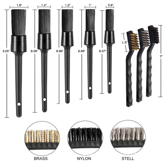 9 PCS / Set Car Interior Outlet Air Conditioning Brush Details Cleaning Brush, 9pcs / set Cleaning Brush