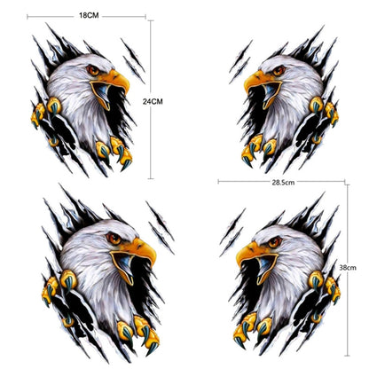 5PCS Tear Eagle 3D Car Sticker Scratch Covering Body Pull Flower Sticker, Style:, Right (18x 24cm), Left (18x 24cm), Right (28.5x38cm), Left (28.5x38cm)