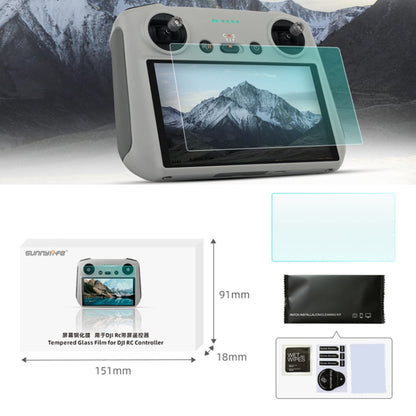 Sunnylife MM3-GHM387 غشاء زجاجي مقوى عالي الوضوح 9H 2.5D لجهاز التحكم عن بعد Mini3 Pro، MM3-GHM387