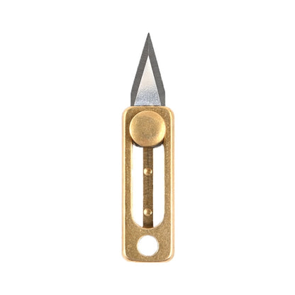Brass Mini Knife Carry-on EDC Keychain Pendant Push-pull Unpacking Knife, Brass