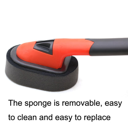 Handle + Sponge Long Handle Car Tire Varnishing Brush Tire Waxing Brush Sponge, 10PCS Sponge, Handle + Sponge