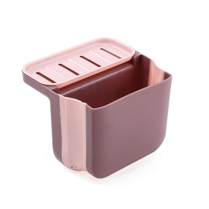 Kitchen Sink Telescopic Drain Basket Sucker Hanging Trash Can, Gray, Blue, Pink