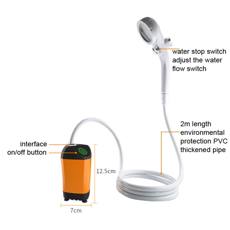 Outdoor Bath Artifact Field Dormitory Simple Electric Shower, Basic Model 4400mAh, 3 Gear Model 4400mAh, Digital Display 4400mAh, Digital Display 7800mAh