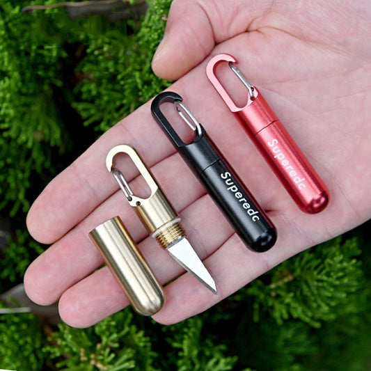 Keychain Pendant Small Knife Portable Art Cutting Knife, Bronze, Aluminum Alloy Black, Aluminum Alloy Red