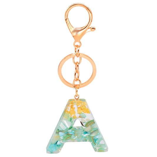 2 PCS Gold Foil Epoxy English Letter Keychain Bag Pendant, A, B, C, D, E, F, G, H, I, J, K, L, M, N, O, P, Q, R, S, T, U, V, W, X, Y, Z