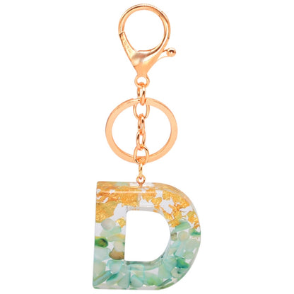 2 PCS Gold Foil Epoxy English Letter Keychain Bag Pendant, A, B, C, D, E, F, G, H, I, J, K, L, M, N, O, P, Q, R, S, T, U, V, W, X, Y, Z