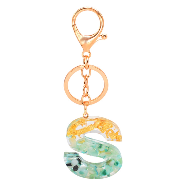 2 PCS Gold Foil Epoxy English Letter Keychain Bag Pendant, A, B, C, D, E, F, G, H, I, J, K, L, M, N, O, P, Q, R, S, T, U, V, W, X, Y, Z