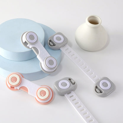 10 PCS Children Household Anti-opening Drawer Door Safety Lock, Long White Gray