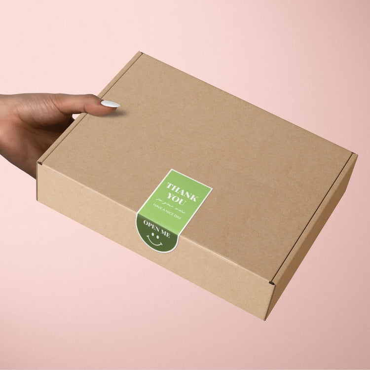 5 Bags 10 Sheets/Bag Cute Emoticon Rectangle Sticker Gift Box Sealing Sticker, Rectangle Sticker