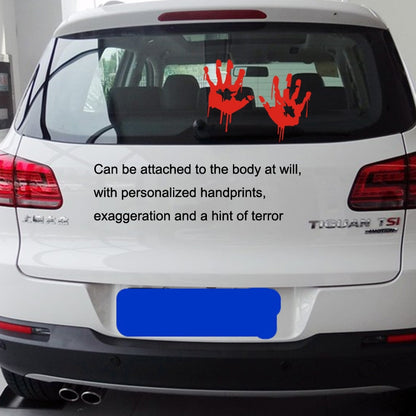 5 Sets Waterproof Sunscreen Reflective Car Sticker Blood Handprint Halloween Sticker, Blood Handprint
