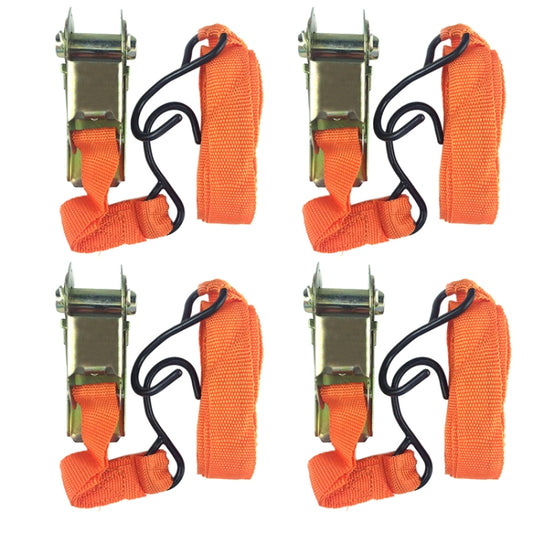 4PCS 15 Inch Tensioner Ratchet Strap Car Ratchet Thread Tensioner, Orange, Black