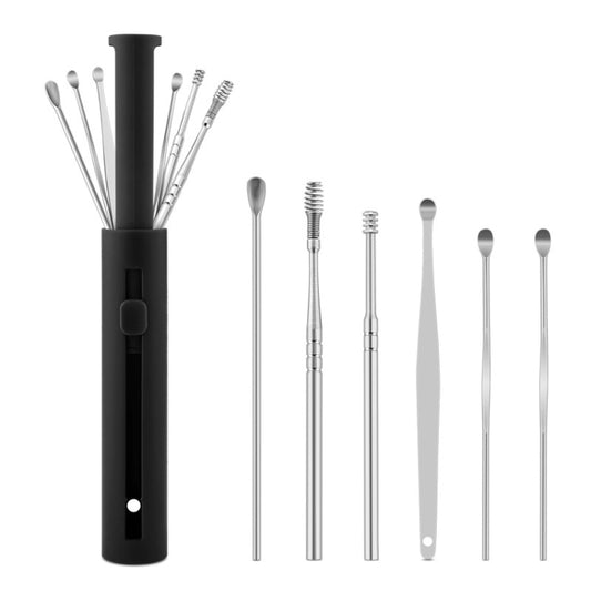 1 Pack Push-Pull Cylinder Storage Ear Scoop Set, Specification: 6 PCS/Set Black, 6 PCS/Set Black, 6 PCS/Set Orange, 6 PCS/Set Yellow, 6 PCS/Set Blue, 6 PCS/Set Green, 7 PCS/Set Black, 7 PCS/Set Orange, 7 PCS/Set Yellow, 7 PCS/Set Blue, 7 PCS/Set Green