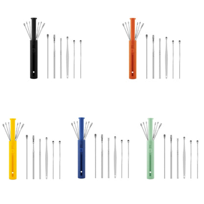 1 Pack Push-Pull Cylinder Storage Ear Scoop Set, Specification: 6 PCS/Set Black, 6 PCS/Set Black, 6 PCS/Set Orange, 6 PCS/Set Yellow, 6 PCS/Set Blue, 6 PCS/Set Green, 7 PCS/Set Black, 7 PCS/Set Orange, 7 PCS/Set Yellow, 7 PCS/Set Blue, 7 PCS/Set Green