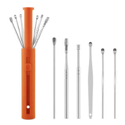 1 Pack Push-Pull Cylinder Storage Ear Scoop Set, Specification: 6 PCS/Set Black, 6 PCS/Set Black, 6 PCS/Set Orange, 6 PCS/Set Yellow, 6 PCS/Set Blue, 6 PCS/Set Green, 7 PCS/Set Black, 7 PCS/Set Orange, 7 PCS/Set Yellow, 7 PCS/Set Blue, 7 PCS/Set Green