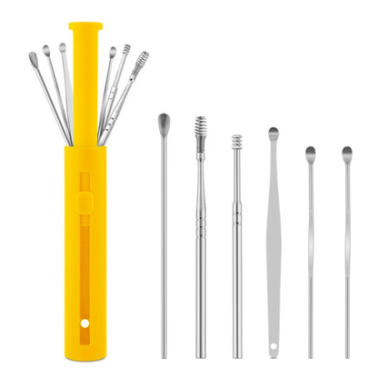 1 Pack Push-Pull Cylinder Storage Ear Scoop Set, Specification: 6 PCS/Set Black, 6 PCS/Set Black, 6 PCS/Set Orange, 6 PCS/Set Yellow, 6 PCS/Set Blue, 6 PCS/Set Green, 7 PCS/Set Black, 7 PCS/Set Orange, 7 PCS/Set Yellow, 7 PCS/Set Blue, 7 PCS/Set Green