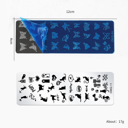 5 PCS Stainless Steel Nail Art Print Template Nail Art Tools