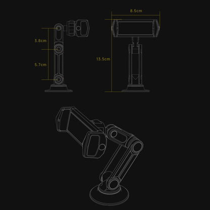 Aluminum Alloy Rotatable Lift Mobile Phone Holder Car Holder,Style:, Clip Type Silver, Clip Type Black, Magnetic Silver, Magnetic style Black
