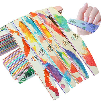 GJ0507 6 In 1 Nail Art Tools Nail Polish Nail Scrub Strips, Flower, Fingertip, Christmas, Flame Bird, Watercolor