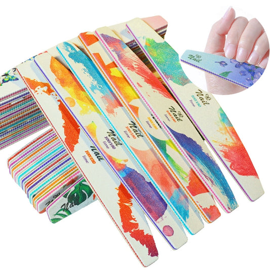 GJ0507 6 In 1 Nail Art Tools Nail Polish Nail Scrub Strips, Flower, Fingertip, Christmas, Flame Bird, Watercolor