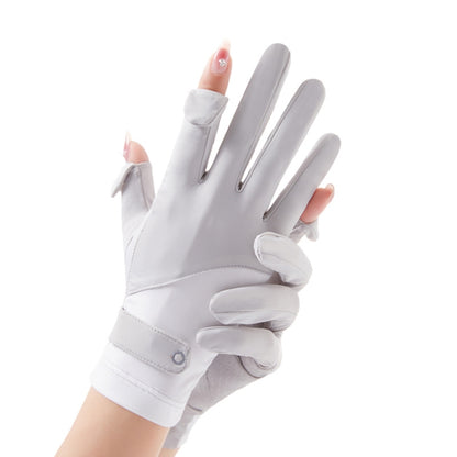 FSN02 1pair UV Resistant Ice Silk Breathable Cool Non-Slip Cycling Driving Thin Gloves