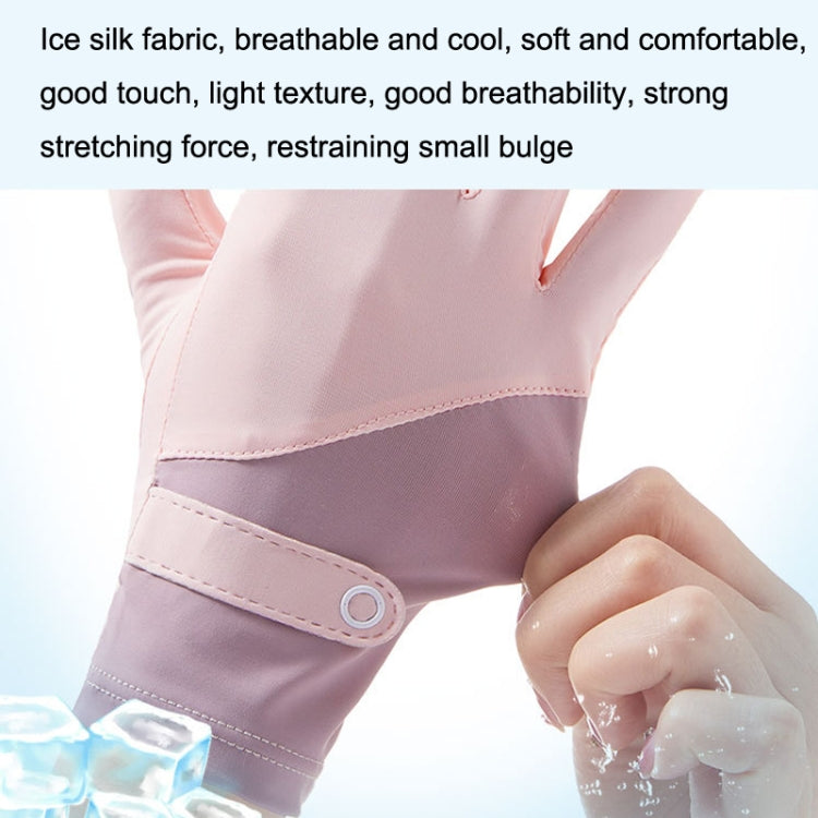 FSN02 1pair UV Resistant Ice Silk Breathable Cool Non-Slip Cycling Driving Thin Gloves