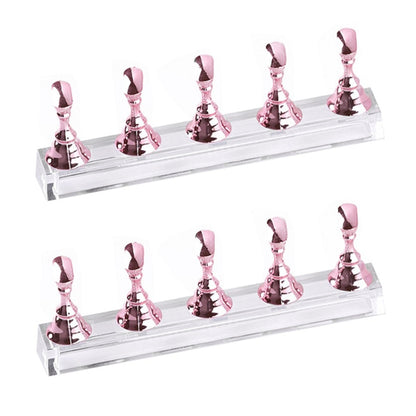 2 PCS Nail Art Chessboard Holder Nail Sheet Acrylic Base Practice Stand, Pink, Gold, Silver