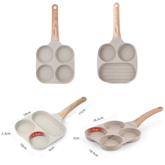 Maifan Stone Non-stick Pan Egg Burger Frying Pan Universal Induction Cooker, Four Hole, Dual Hole
