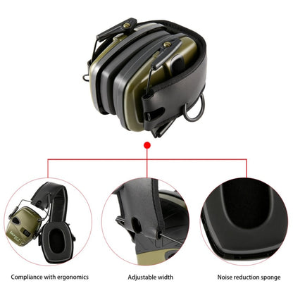 Noise-cancelling Headphones Noise-isolating Earmuffs For Outdoor Work, Green, Black