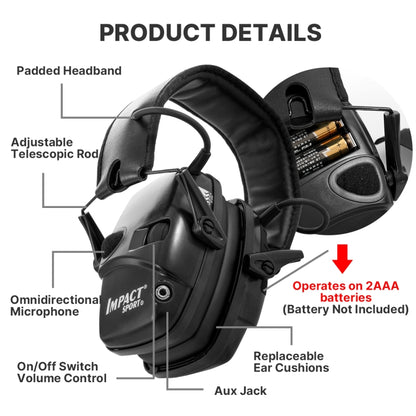 Noise-cancelling Headphones Noise-isolating Earmuffs For Outdoor Work, Green, Black