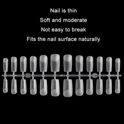 240 PCS Extended Manicure No-Engraving Frosted Thin Nail Piece
