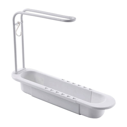 Disassembly With Towel Pole Telescopic Sink Rack, White, Grey