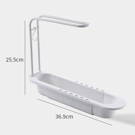 Disassembly With Towel Pole Telescopic Sink Rack, White, Grey